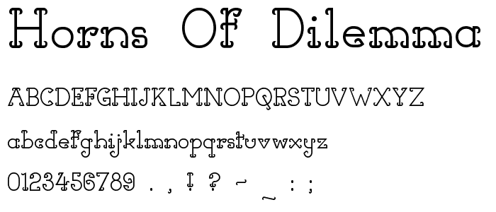 Horns of Dilemma font